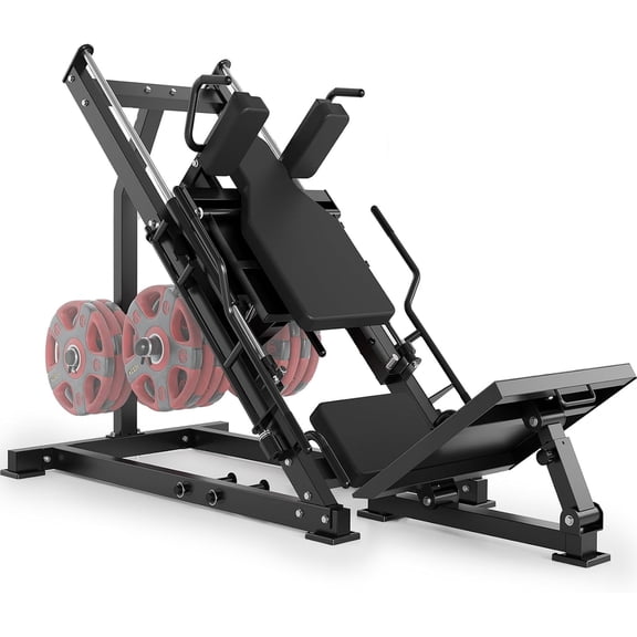 Leg Press Hack Squat Machine Combo, 2 in 1 Leg Press Machine for Home Gym with Linear Bearing & Weight Storage, Lower Body Strength Training Equipment for Quads, Hamstring, Glutes, Calves