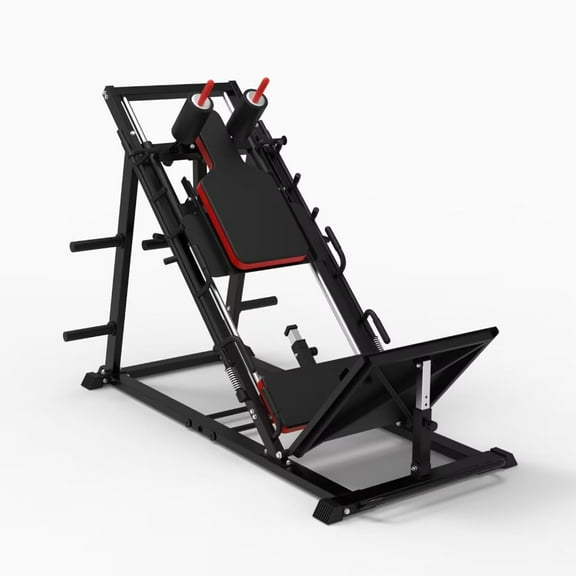 Leg Press Hack Squat Machine Combo, Professional Adjustable Leg Exercise Machine with Linear Bearing, Hack Squat Leg Press Machine with Weight Storage Posts for Full Lower Body Workout, 1500LBS