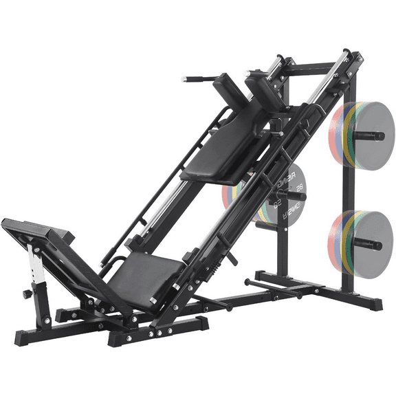 Leg Press Hack Squat Machine with 1400lbs Weight Capacity,2 in 1 Leg Exercise Machine with Weight Storage Posts for Home Gym