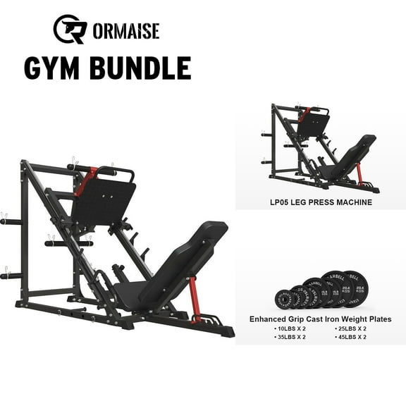 Leg Press Machine , 1500LBS Weight Capacity Adjustable Leg Machine with Resistance Band Pegs and Plate Storages, Workout Equipment for Strength Training