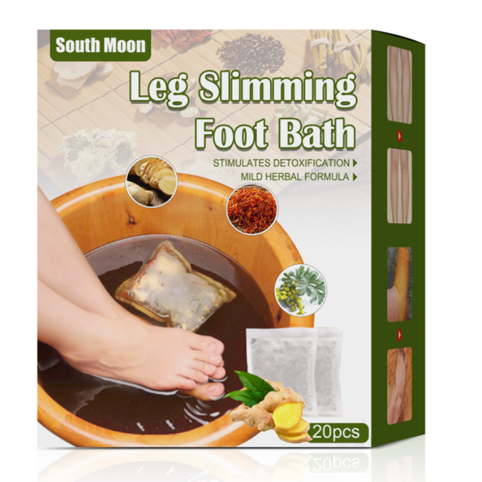 Leg Slimming Foot Bath Bags Wormwood Ginger Foot Soak Foot Reflexology Spa Relax Massage Chinese