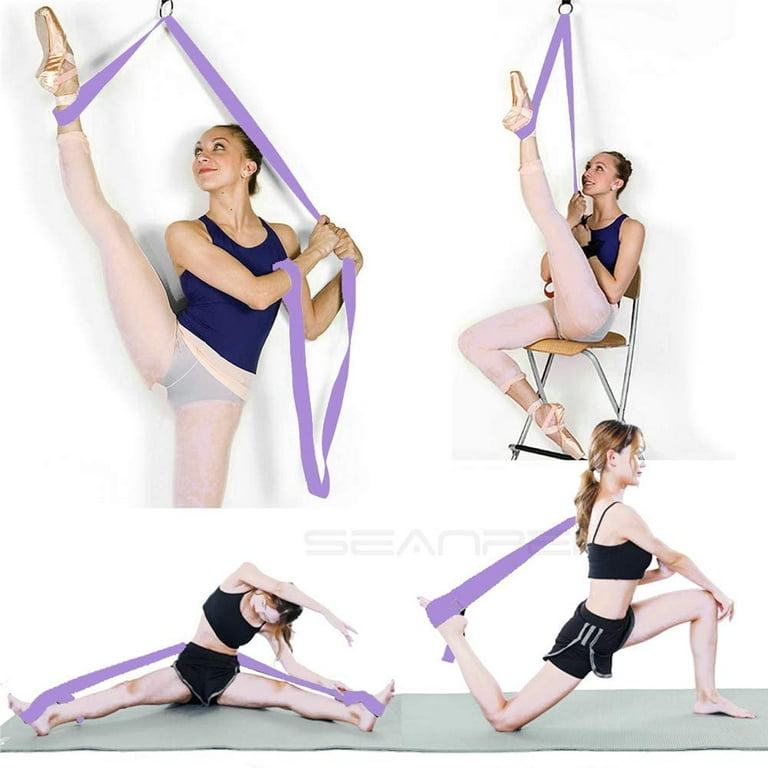 Leg Stretch Band - to Improve Leg Stretching - Easy Install on Door -  Perfect Home Equipment for Ballet, Dance and Gymnastic Exercise Flexibility  Stretching Strap Foot Stretcher Bands - light purple 