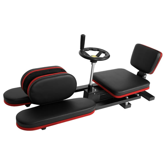 Leg Stretcher with 360° Casters & Steel Frame, 62.2" Black & Red Leg Stretching Split Machine with 330 LBS Capacity & 0~240° Range, Flexibility Stretching Machine with 6" PU Cushion, for Gym