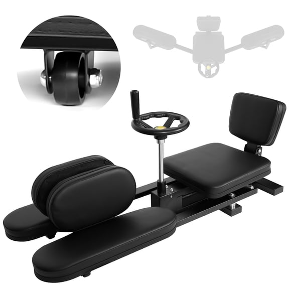 Black Leg Stretcher with 360 Casters & 6" PU Cushion, 62.2" Leg Stretching Split Machine with 330 LBS Capacity & Steel Frame, Flexibility Stretching Machine with 0~240 Range, for Home, Dance