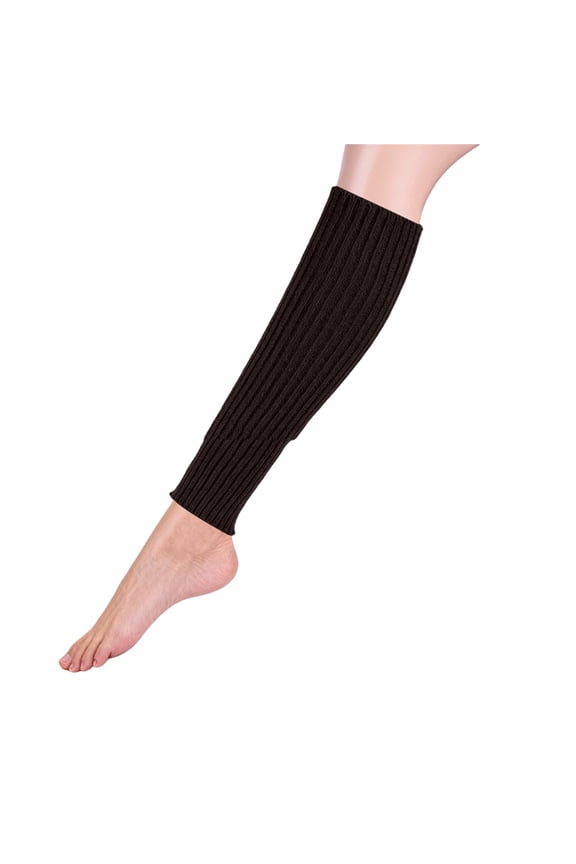Leg Warmer for Women Fitness Ribbed Knit Boot Cotton Winter Clothing Leg Sleeve Brown