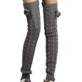 thumbnail image 1 of Leg Warmers For Women Wool Knit Thigh High Footless Boot Socks Warm Long Leg Warmers Stripe Pattern One Size Size Long Socks For Party Sports, 1 of 4