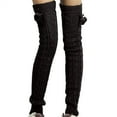 thumbnail image 1 of Leg Warmers For Women Wool Knit Thigh High Footless Boot Socks Warm Long Leg Warmers Stripe Pattern One Size Size Long Socks For Party Sports, 1 of 4