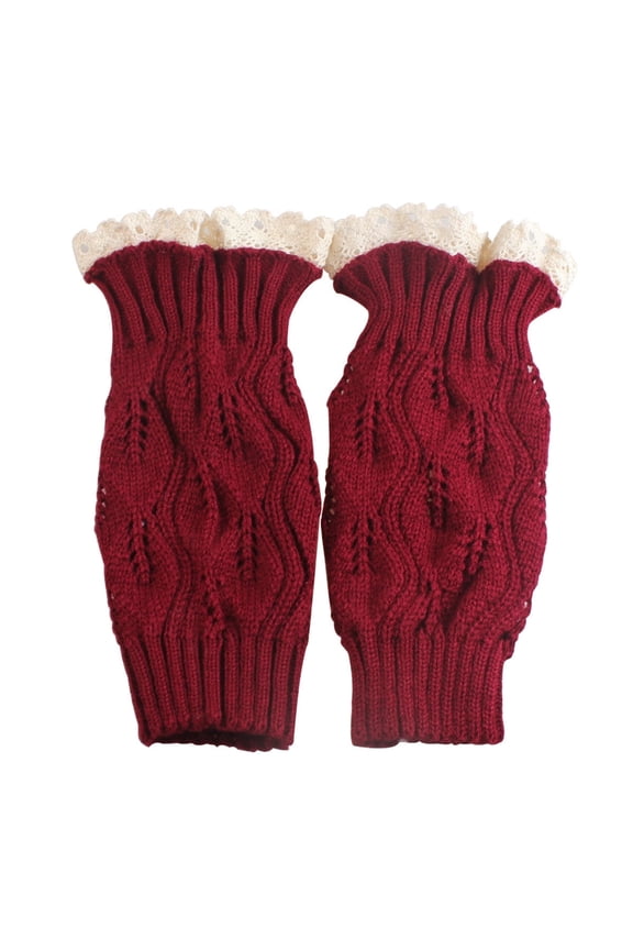 Leg Warmers - Women Cable Knit Crochet Boot Cuffs - Thick Warm Winter Socks Crew Cushion - Lace Knitted Boot Sock Cuffs - Perfect Gift