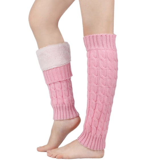 Leg Warmers Women's Fashion Knitted Long Boot Socks,Knee High Cable Knit Thermal Winter Sleeve for Lady