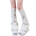 thumbnail image 1 of Leg Warmers Y2K Kawaii Ripped Leg Warmers for Girl Women Cute Knitted Socks Y2K Harajuku Goth Accessories, 1 of 5
