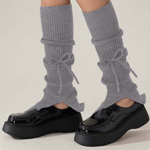 Leg Warmers Y2k Kawaii Black Cute Leg Warmers Y2k Goth Accessories (Grey One Size)