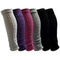 thumbnail image 1 of Leg Warmers for Women, 6 Pairs Knee High Cable Knit Warm Cotton Winter Sleeve (Assorted A), 1 of 6