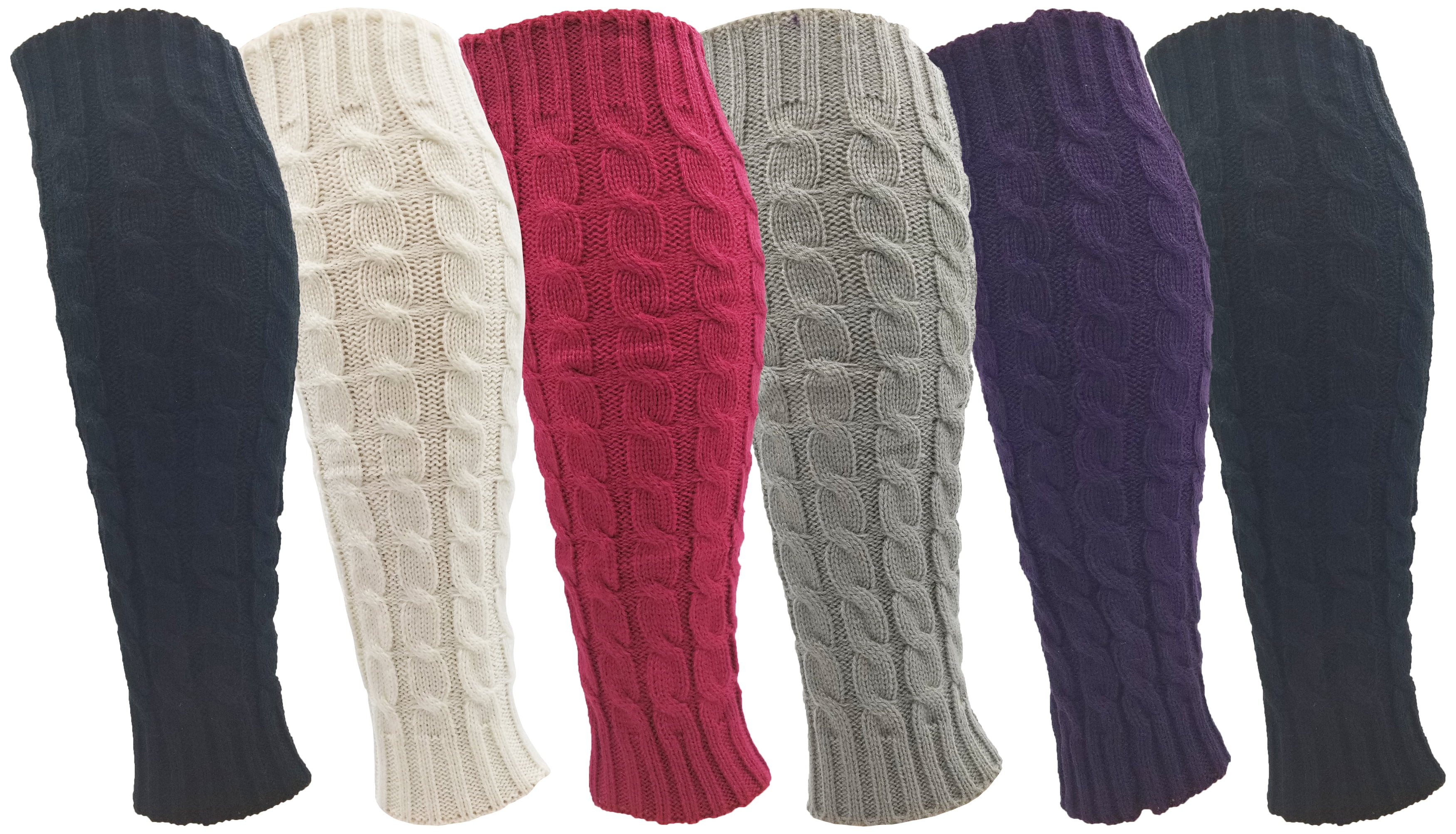 Treehouse Knit (2 Pack) Colorful Womens Thick Knit Winter Sherpa Fleece  Slipper Socks Grippers 