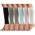 thumbnail image 1 of Leg Warmers for Women, 6 Pairs Knee High Cable Knit Warm Thermal Acrylic Winter Sleeves, 1 of 6