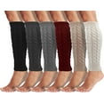 thumbnail image 1 of Leg Warmers for Women, 6 Pairs Knee High Cable Knit Warm Thermal Acrylic Winter Sleeves, 1 of 7