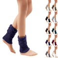 thumbnail image 1 of Leg Warmers for Women 80s Cable Knit Leg Warmer for Ballet Dance Figure Skating Yoga Party Junior Neon Long Socks Dark Blue, 1 of 5