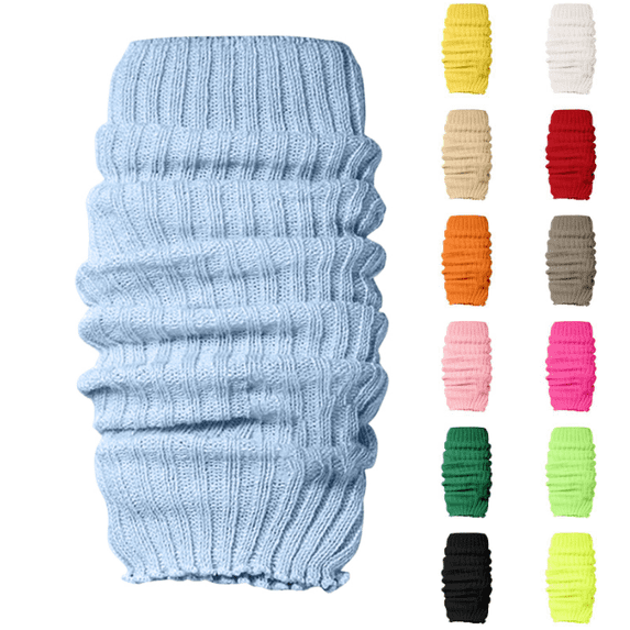 Leg Warmers for Women 80s Ribbed Knitted Long Socks for Party Sports Ballet Dance Skating Yoga Junior (Blue)