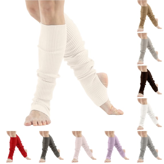 Leg Warmers for Women Dance Yoga Open Toe Heel Socks Eighties Ribbed Party Athletic Accessories