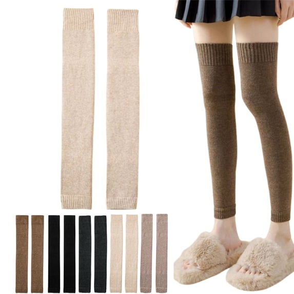 Leg Warmers for Women, Leg Warmers Knit Long Socks Thigh High Socks, Warm Thick Long Boot Stockings Leg Warmers,Khaki