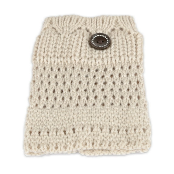 Leg Warmers for Women TeqHome Women Winter Crochet Knit Acrylic Fibers Leg Warmers Boot Cuffs Short Leg Warmers Gifts 2PCS Beige