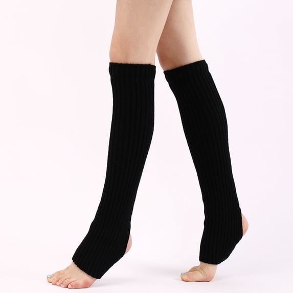 Leg Warmers for Women Winter Long Long Leg Warmer Womens Men 80s Party Ribbed Knit Dance Sports Leg Warmer Black
