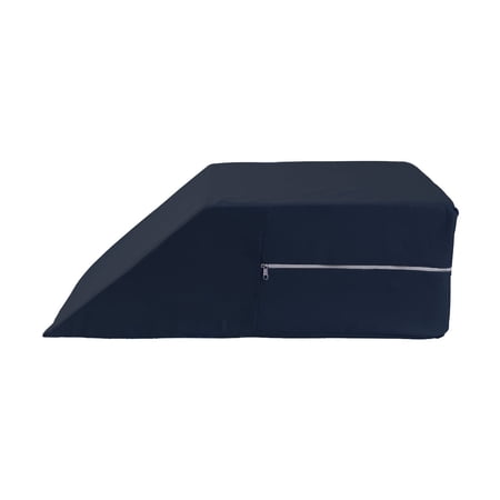 Alex Orthopedic Elevating Foam Leg Wedge Pillow – Leg Elevation Pillow for Circulation, Swelling Relief, Varicose Veins & Back Support – 10" with Navy Removable Washable Cover