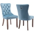 thumbnail image 1 of LegaHome Dining Chairs Set of 2, Velvet Upholstered Dining Chair with Nailhead Trim&Solid Wood Legs, Button Padded Dining Chairs Set for Kitchen Dining Room Living Room, Light Blue, 1 of 9
