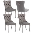 thumbnail image 1 of LegaHome Dining Chairs Set of 4, Modern Upholstered Velvet Dining Room Chairs with Nailhead Trim and Chrome Stainless Steel Plating Solid Wood Legs, Tufted Button Padded Chairs Set for Kitchen, Gray, 1 of 11