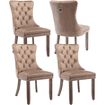 thumbnail image 1 of LegaHome Dining Room Chairs Set of 4, Modern Upholstered Velvet Dining Chair with Nailhead Trim&Solid Wood Legs, Tufted Button Padded Accent Chairs Set for Kitchen Dining Room Living Room, Khaki, 1 of 10