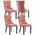 thumbnail image 1 of LegaHome Dining Room Chairs Set of 4, Modern Upholstered Velvet Dining Chair with Nailhead Trim&Solid Wood Legs, Tufted Button Padded Accent Chairs Set for Kitchen Dining Room Living Room, Pink, 1 of 10