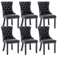thumbnail image 1 of LegaHome Dining Room Chairs Set of 6, Modern Upholstered Velvet and PU Leather Dining Chair with Nailhead Trim&Solid Wood Legs, Tufted Button Padded Kitchen Dining Chairs Set, Black&Burgundy, 1 of 10