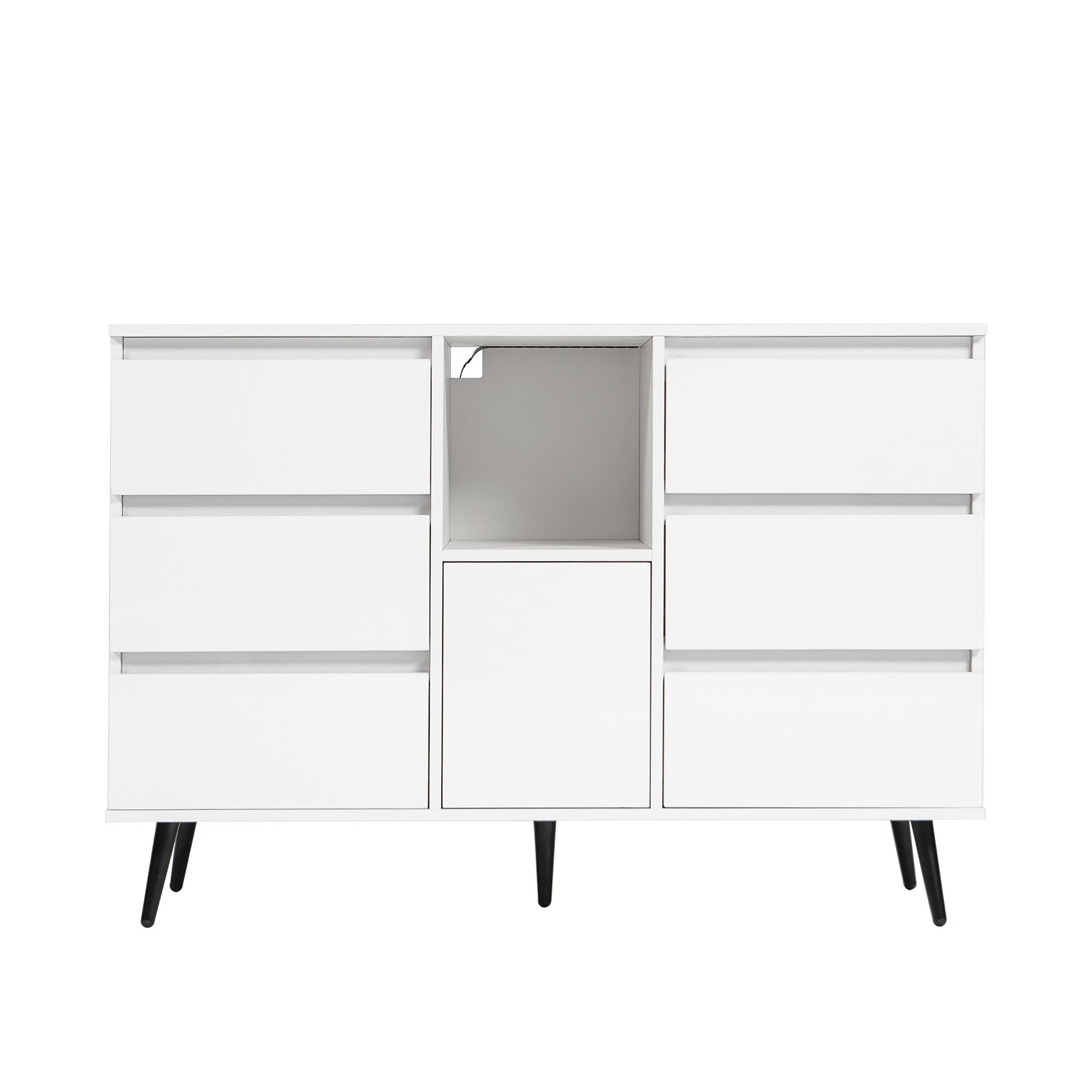 LegaHome Kitchen Buffet High Gloss Kitchen Sideboard with LED