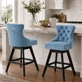 thumbnail image 1 of Bar Stools With Back Sets of 2, LEGAHOME Farmhouse Light Blue Swivel Bar Stools for 34–38" Kitchen Island, 26" Velvet Barstools Counter Stools for Breakfast, 2 PCS, 1 of 9