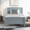 thumbnail image 1 of LEGAHOME Twin Size Bed Frame, Wood Platform Bed with Headboard, Strong Wooden Slat Support, Twin Bed Frame for Boys Girls, No Box Spring Needed, Gray, 1 of 11