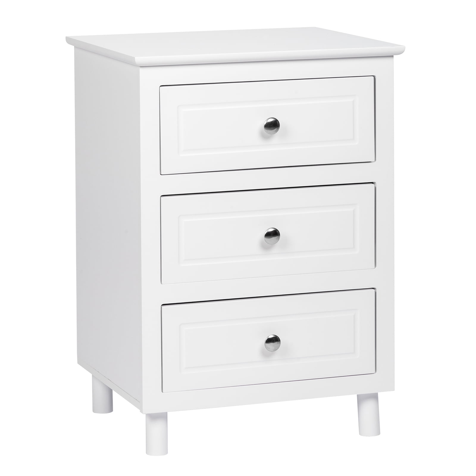LegaHome White Nightstand for Bedroom, Country Style Bedside Table