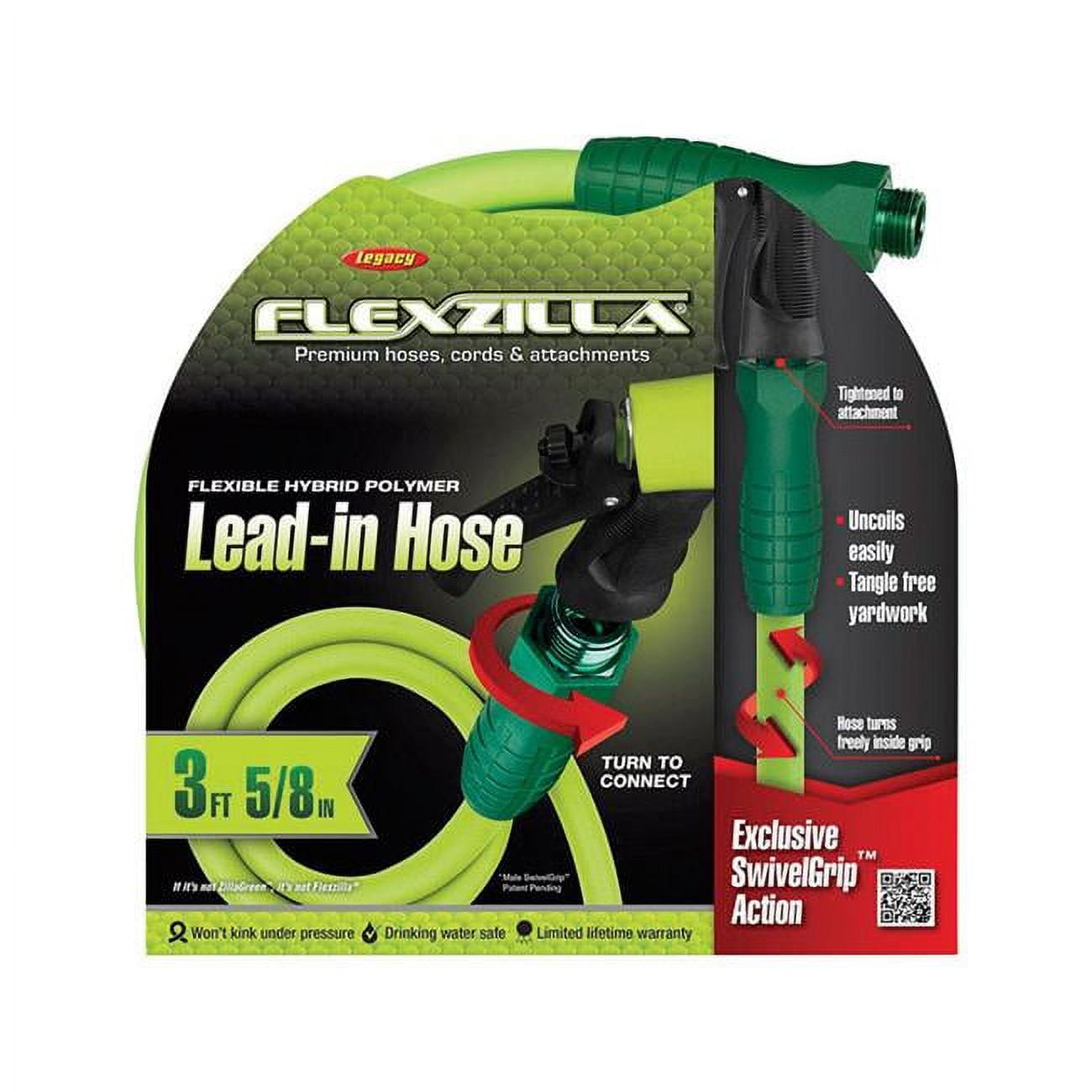 Legacy 0.62 in. Dia. x 3 ft. Flexzilla Garden Hose Kink Resistant