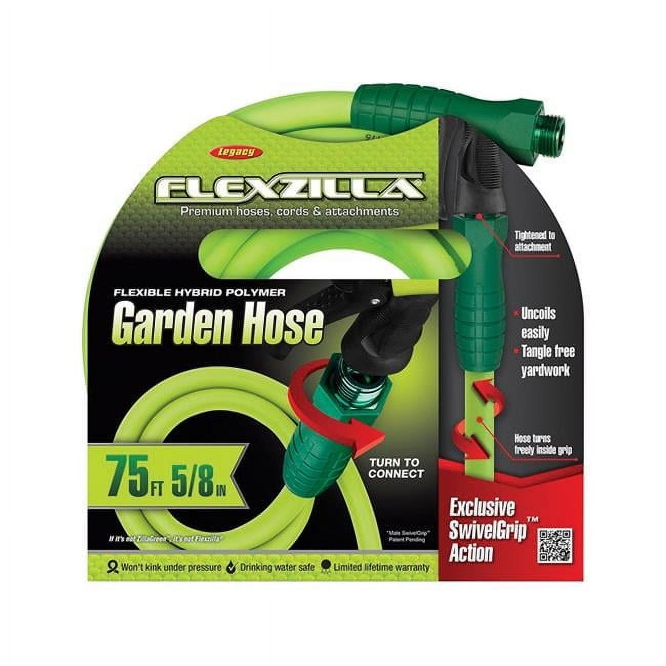 Legacy  0.62 in. Dia. x 75 ft. Flexzilla Garden Hose Kink Resistant