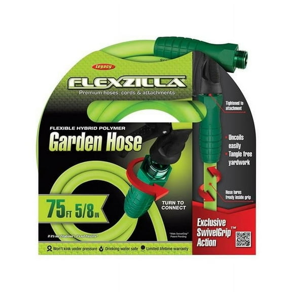Legacy 0.62 in. Dia. x 75 ft. Flexzilla Garden Hose Kink Resistant