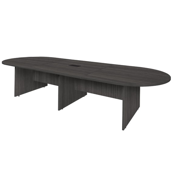 Legacy 144" Modular Racetrack Conference Table with Power Data Grommet- Ash Grey