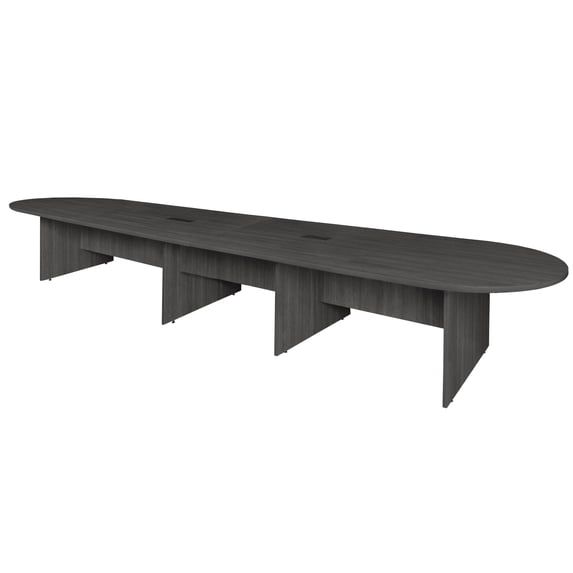 Legacy 192" Modular Racetrack Conference Table with 2 Power Data Grommets- Ash Grey