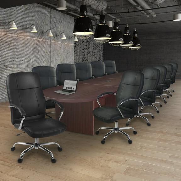 Legacy 216" Modular Racetrack Conference Table with 2 Power Data Grommets- Mahogany