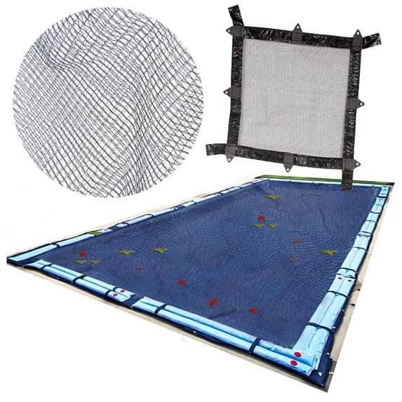 Swimline Hydrotools Leaf Net Winter Pool Cover for 14 x 28 Ft Above Ground Rectangle Pools
