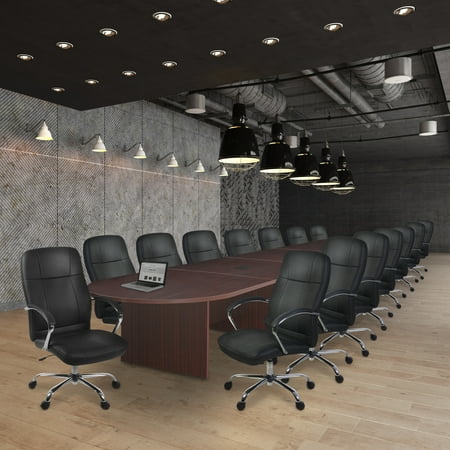 Legacy 264" Modular Racetrack Conference Table with 3 Power Data Grommets- Mahogany