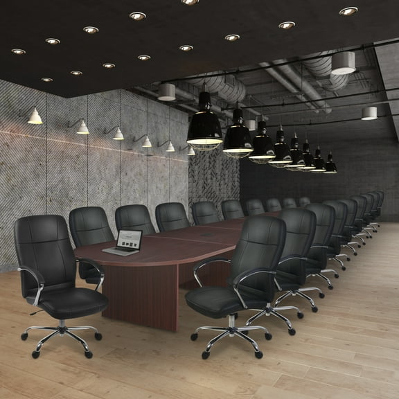 Legacy 288" Modular Racetrack Conference Table with 4 Power Data Grommets- Mahogany