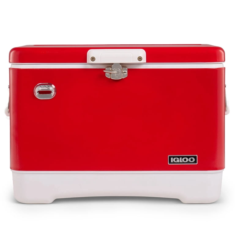 Igloo, Cooler in Insulation, 54 Qt, Red Star with Stainless Steel Igloo, Cooler in Insulation, 54 Qt, Red Star with Stainless Steel