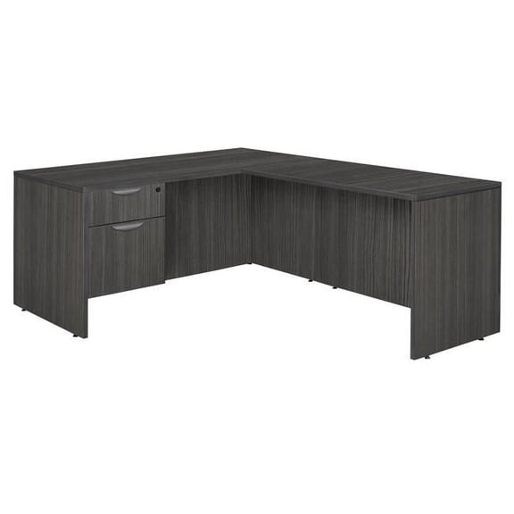 Legacy 60 in. Single Pedestal L-Desk with 47 in. Return, Ash Grey