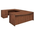 thumbnail image 1 of Legacy 71" Bow Front Double Full Pedestal U-Desk- Cherry, 1 of 6