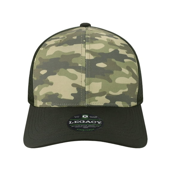 Legacy B14595540 Reclaim Mid-Pro Adjustable Cap, Dark Olive Green Camo & Black - Adjustable Size