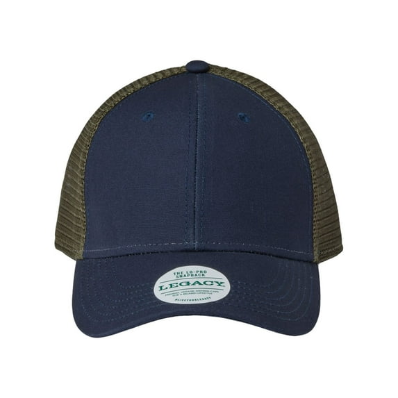 Legacy B93895130 Lo-Pro Snapback Trucker Cap, Navy & Dark Olive - Adjustable Size