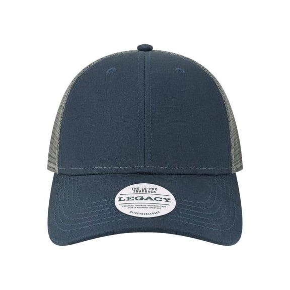 Legacy B93895650 Lo-Pro Snapback Trucker Cap, Navy & Dark Grey - Adjustable Size